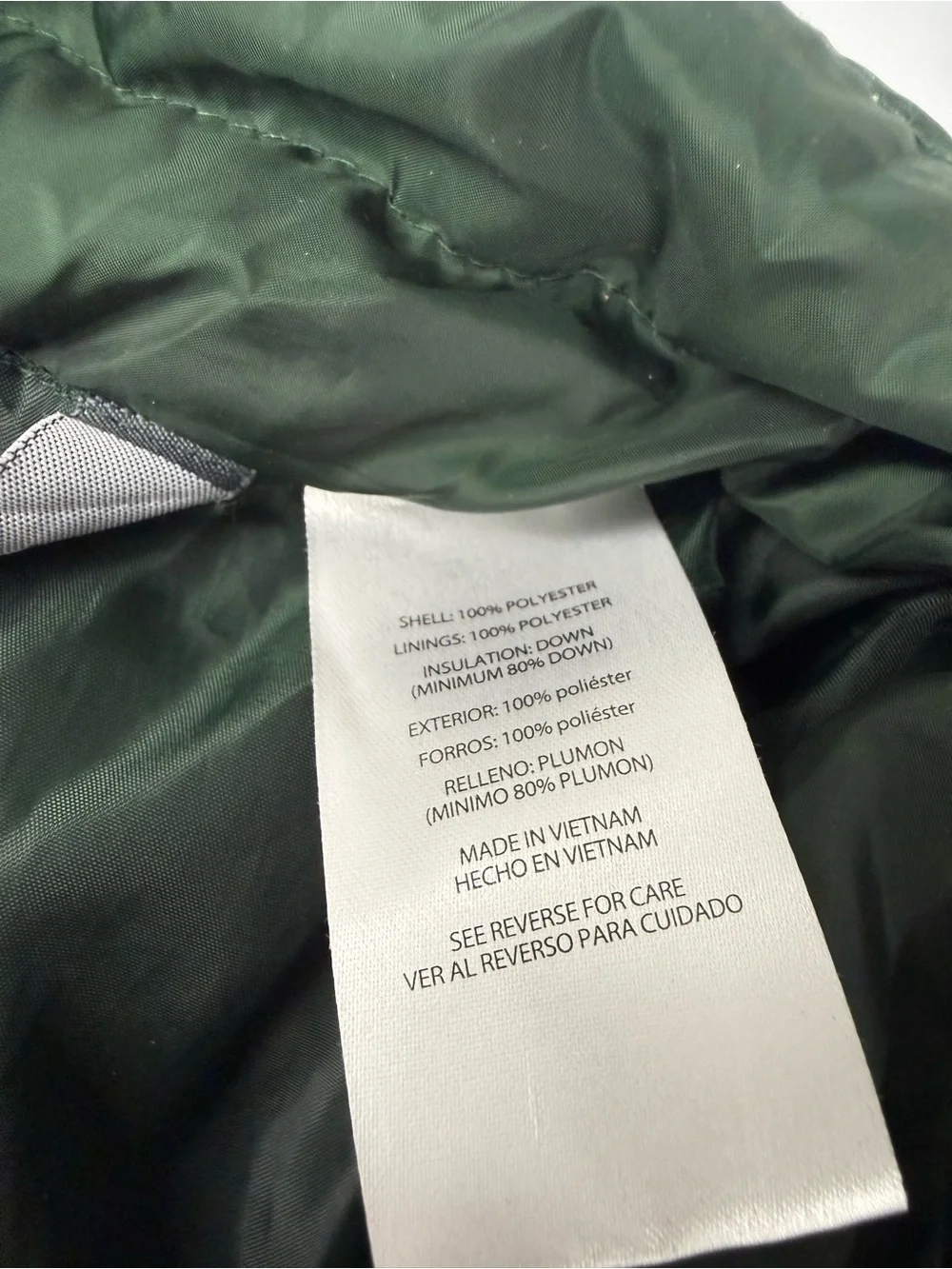 Eddie Bauer Mens Large Down Puffer Jacket Green Hooded 650 Fill EB650 Zip Coat - Picture 6 of 8